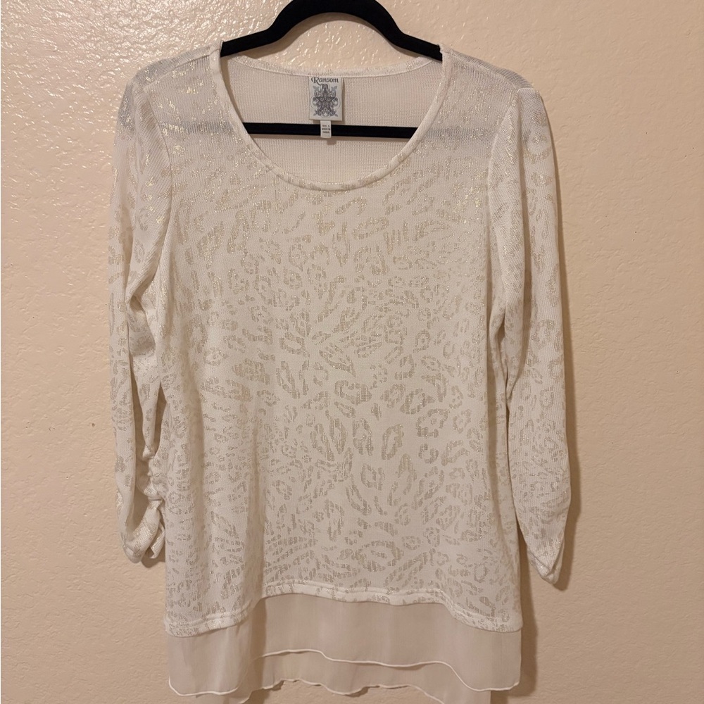 Ransom Ivory Textured Women's Blouse